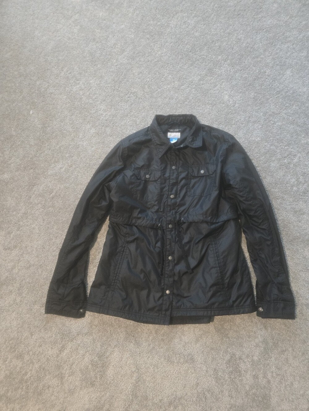 Columbia Omni-Heat Jacket Women Large Black Utility Field Coat Drawstring AL7130